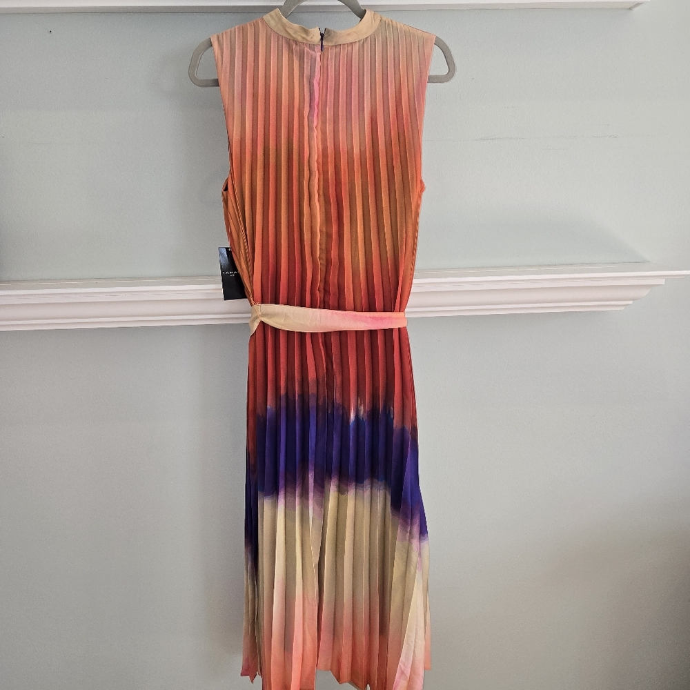 Tahari ASL Multicolor Pleated Trapeze Dress NWT Size 10 - Picture 5 of 8